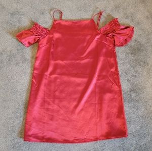 Satin Off the Shoulder Dress